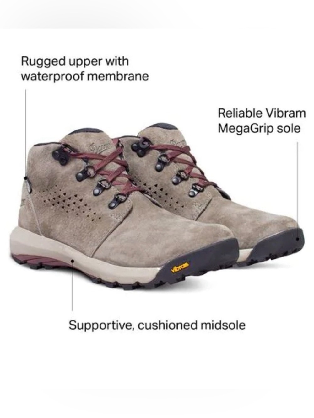 Danner Inquire Chukka Gray / Plum Size 6.5